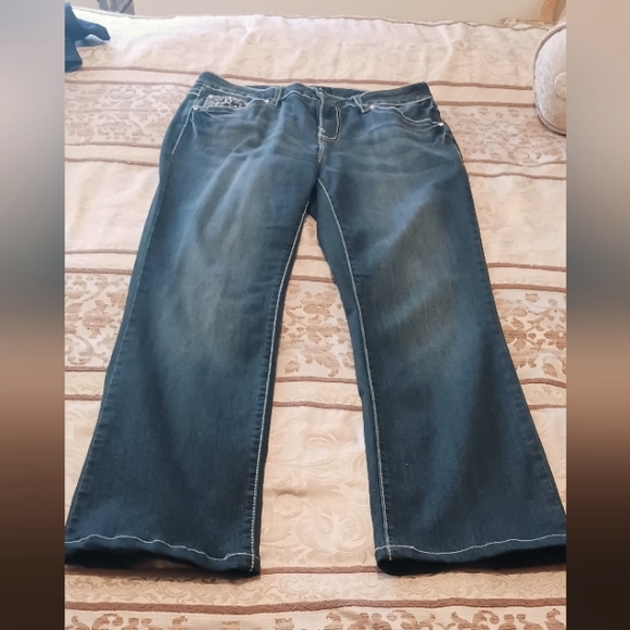 Earl Jeans Slim Boot Cut Blue with Embellished Pockets sz 12 - Picture 2 of 10